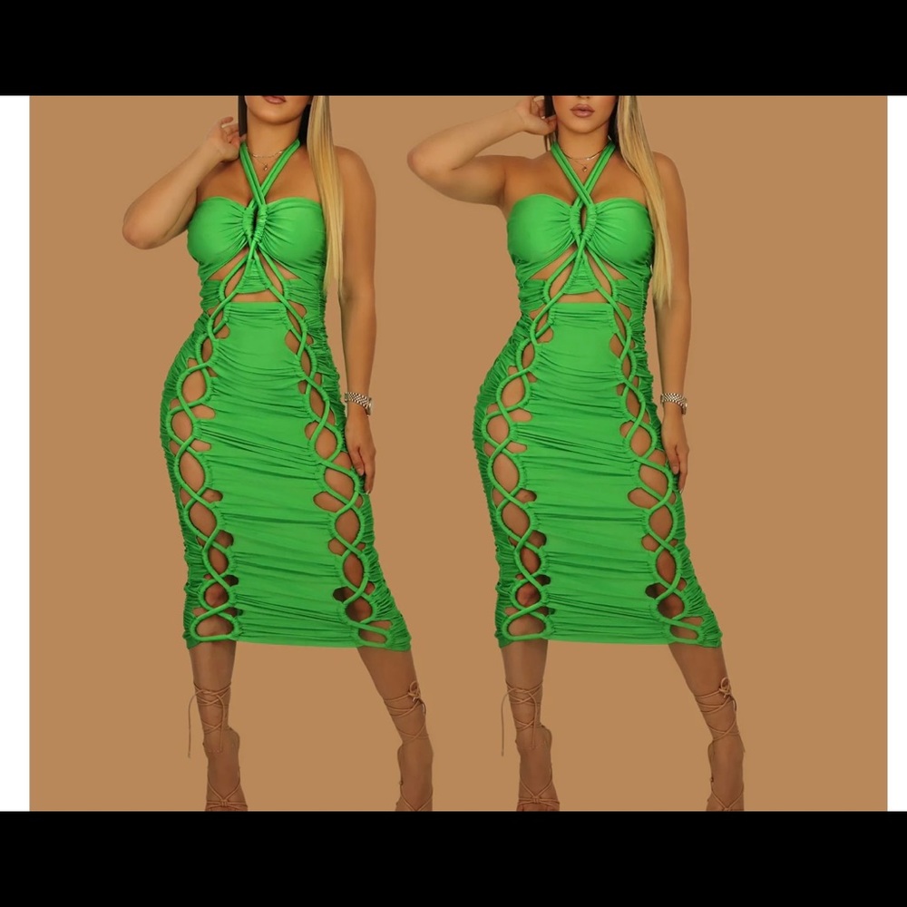 Sexy show stopping green dress